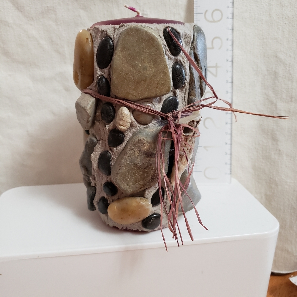 Candlelite vintage concrete and rock candle